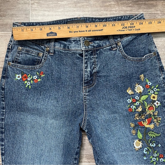 Relativity Jeans Relativity Embroidered Nature Flare Denim Jeans